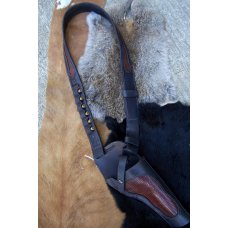 Custom Leather Lined Shoulder Rig With Cartridge Loops - Lizard Skin Inlays, See Gun List Below