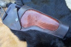 Custom Leather Lined Shoulder Rig With Cartridge Loops - Lizard Skin Inlays, See Gun List Below
