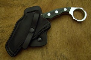 Custom Leather Knife Sheath - Small Fixed Blades - With Metal Belt Clip