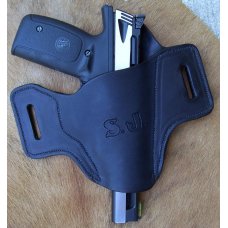 Leather Gun Holster For Semi Autos - Pancake- Browning Buckmark or S&W 22A-1, See Gun List Below
