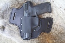 Custom Leather Gun Holster For Semi Autos - Pancake-  S&W M&P, See Gun List Below 
