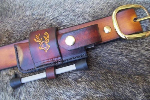 Leather Sidewinder Knife Pouch Fits Pocket Knives Up To 4-1/8