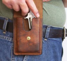 Leather Concealment Holster For Small Revolvers - .22 North American Arms,  See Gun List Below