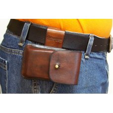 Custom Leather Cell Phone Case- Brown Oil Stain - Leather Drop Belt Loop - Fits iphone & Droid