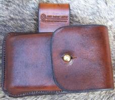 Custom Leather Cell Phone Case- Brown Oil Stain - Leather Drop Belt Loop - Fits iphone & Droid