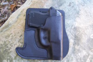 Custom Leather Front Pocket Holster  - ,Keltec P3AT,Ruger LCP,Sig Sauer P238, See Gun List Below