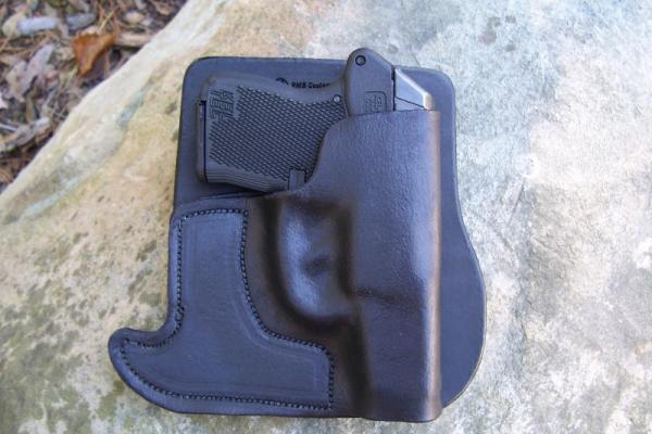 Custom Leather Front Pocket Holster  - ,Keltec P3AT,Ruger LCP,Sig Sauer P238, See Gun List Below