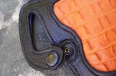 Custom Leather Gun Holster - Detachable Belt Slots - Alligator Inlay - See Gun List Below 