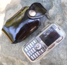 Custom Leather Cell Phone Case - Black Patent Leather - Great For Law Enforcement