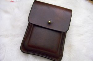 Custom Leather Cell Phone Case- Brown Oil Stain - Fits iphone & Droid