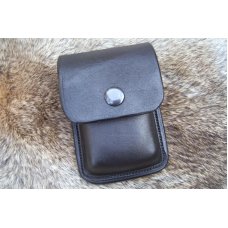 Custom Leather Cell Phone Case- Black Oil Stain - Black Snap