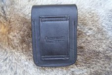 Custom Leather Cell Phone Case- Black Oil Stain - Black Snap