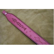 Leather Rifle / Shotgun Sling - Pink - Custom Tooling - Shoulder Padding