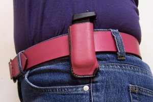 Custom Leather Magazine Pouch With Belt Clip -Taurus PT738,TCP,Keltec,Ruger LCP,& Sig Sauer P238 