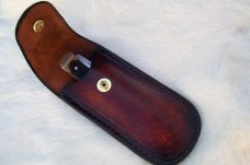 Custom Leather Pocket Knife Case Large - Up to 4-1/2