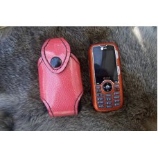Custom Leather Lined Cell Phone Case - Pink Patent Leather