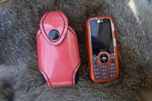 Custom Leather Lined Cell Phone Case - Pink Patent Leather
