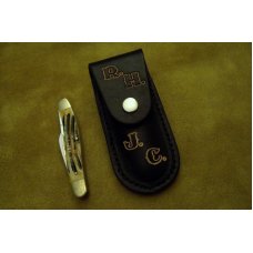 Custom Leather Pocket Knife Case - Small Upright - Custom Tooling