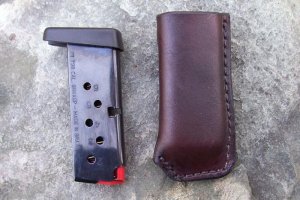 Custom Leather Magazine Pouch With Belt Clip -Taurus PT738,TCP,Keltec,Ruger LCP,& Sig Sauer P238 