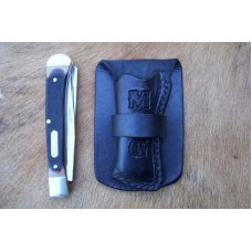 Custom Leather Pocket Knife Case Small Upright - Up to 4