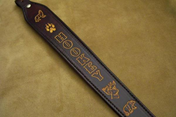 Custom Leather Rifle Sling / Shotgun Sling - Custom Tooling - Shoulder Padding