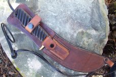 Custom Leather Knife Sheath - Green River Style Knife – Sharpening Stone Pouch