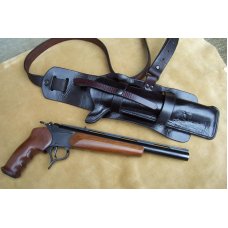Custom Leather Shoulder Rig - For Thompson / Center Contender 45 Colt - 410 Ga. 12