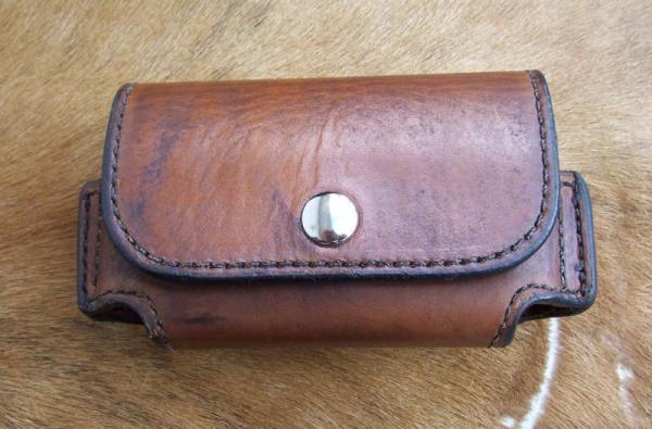 Leather Cell Phone Case - Sideways Carry - Swivel Belt Clip - Fits Smartphones - iPhone & Droid 