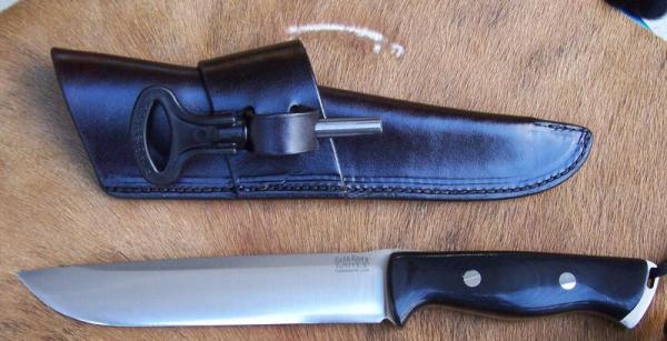 Custom Knife Sheath - Fire Steel Loop - Sideways / Crossdraw Carry - BRK&T Bravo 2 Custom Knife Sheath - Fire Steel Loop - Sideways / Crossdraw Carry - BRK&T Bravo 2