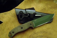 Custom Knife Sheath - Fire Steel Loop - Sideways / Crossdraw Carry - BK-2 & ESSE-5