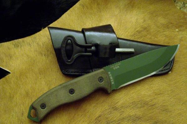 Custom Knife Sheath - Fire Steel Loop - Sideways / Crossdraw Carry - BK-2 & ESSE-5 Custom Knife Sheath - Fire Steel Loop - Sideways / Crossdraw Carry - BK-2 & ESSE-5