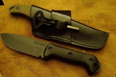 Custom Knife Sheath - Fire Steel Loop - Sideways / Crossdraw Carry - BK-2 & ESSE-5