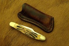 Custom Leather Pocket Sheath For Pocket Knives - Up to 4