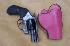 Custom Leather Gun Holster For J-Frame Revolvers / Taurus Ultra-lite Or Similar - Pink