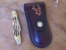 Handmade Leather Pocket Knife Case Small Upright
