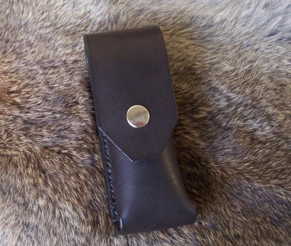 Custom Leather Flashlight Holder - Black Oil Dye