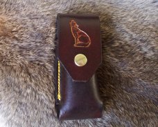 Custom Leather Flashlight Holder - Brown