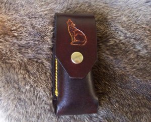 Custom Leather Flashlight Holder - Brown