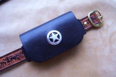 Custom Leather Cell Phone Case - Sideways Carry - Belt Clip - Fits Smartphones - iPhone & Droid