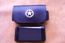 Custom Leather Cell Phone Case - Sideways Carry - Belt Clip -  Fits Smartphones - iPhone & Droid