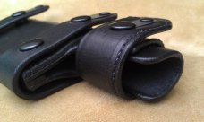 Custom Leather Knife Sheath - Lobo Quick Release System- Horizontal Carry - Tom Brown Tracker 1 (T1)