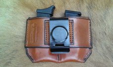 Leather Double Magazine Pouch With Belt Clip -Taurus PT738,TCP,Keltec,Ruger LCP,& Sig Sauer P238 
