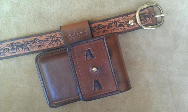 Custom Leather Cell Phone Case- Brown Oil Stain - Leather Drop Belt Loop - Fits iphone & Droid