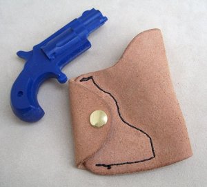 Custom Leather Pocket Holster For a North American Arms Mini Revolver .22 - Ammo Pocket