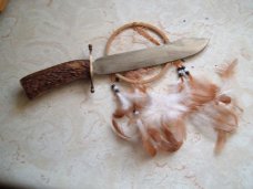 LARGE STAG FIGHTING INDIAN REENACTOR