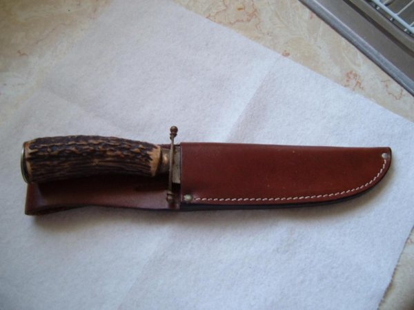 STAG HANDLED SIDE KNIFE INDIAN TRADE REENACTOR