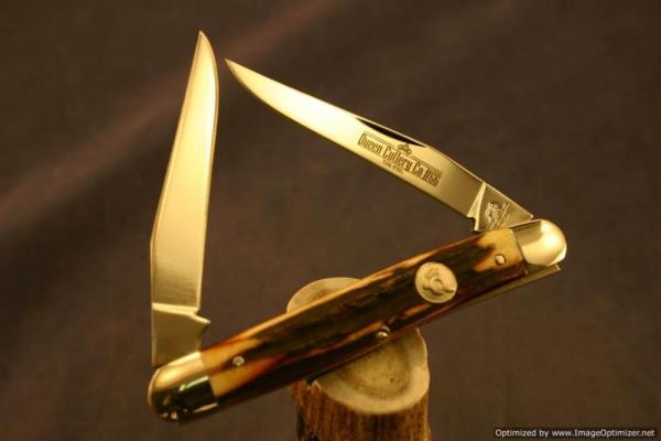 Queen Cutlery #66 Stag Muskrat Pocket Knife   #144
