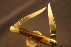 Queen Cutlery #66 Stag Muskrat Pocket Knife   #144