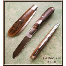 Todd Davison Mammoth (Fossil) Ivory Folder Knife. #1390
