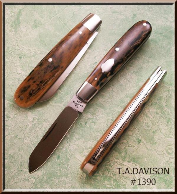 Todd Davison Mammoth (Fossil) Ivory Folder Knife.  #1390